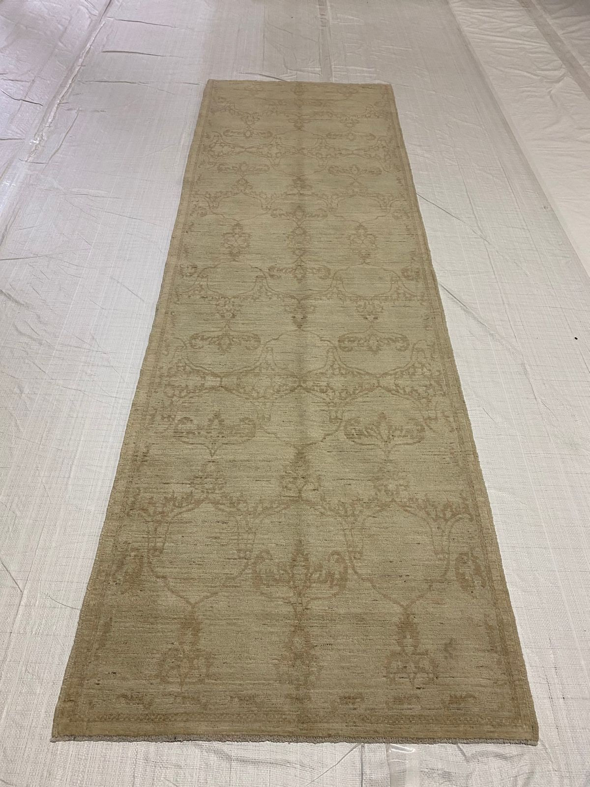 3x9 Ivory and Beige Persian Runner