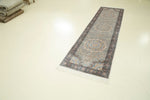 3x10 Ivory and Blue Turkish Antep Rug