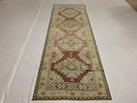 3x9 Purple and Beige Turkish Tribal Runner