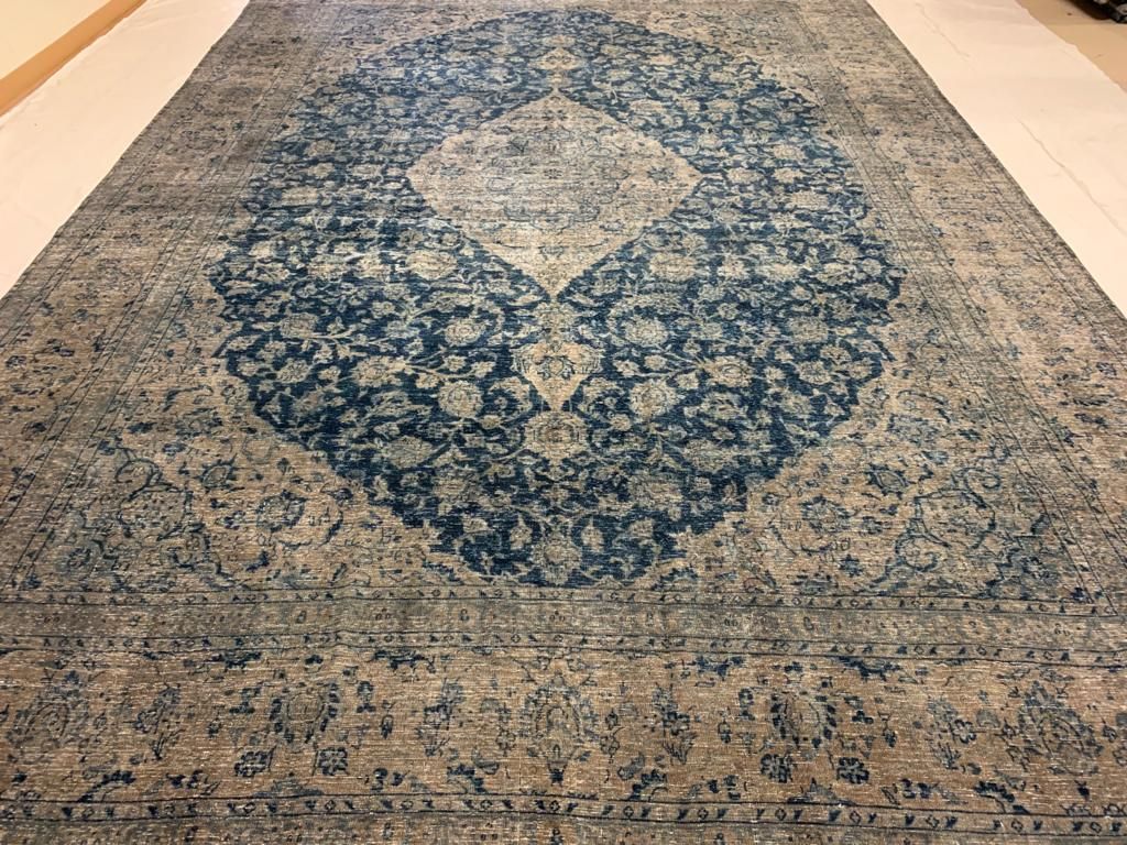 11x16 Navy Blue and Gray Persian Traditional Rug