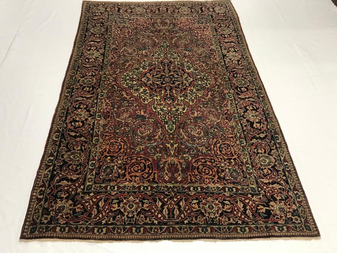 5x7 Red and Black Persian Traditional Rug