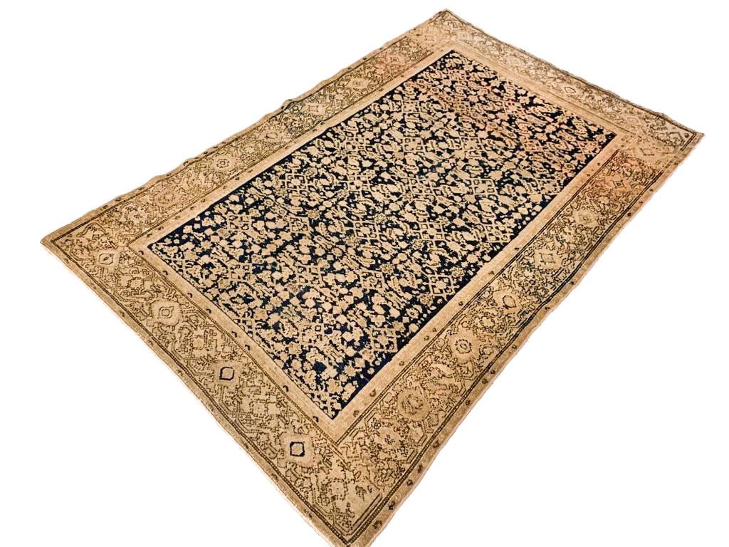 4x6 Navy and Brown Persian Tribal Rug