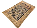 4x6 Navy and Brown Persian Tribal Rug