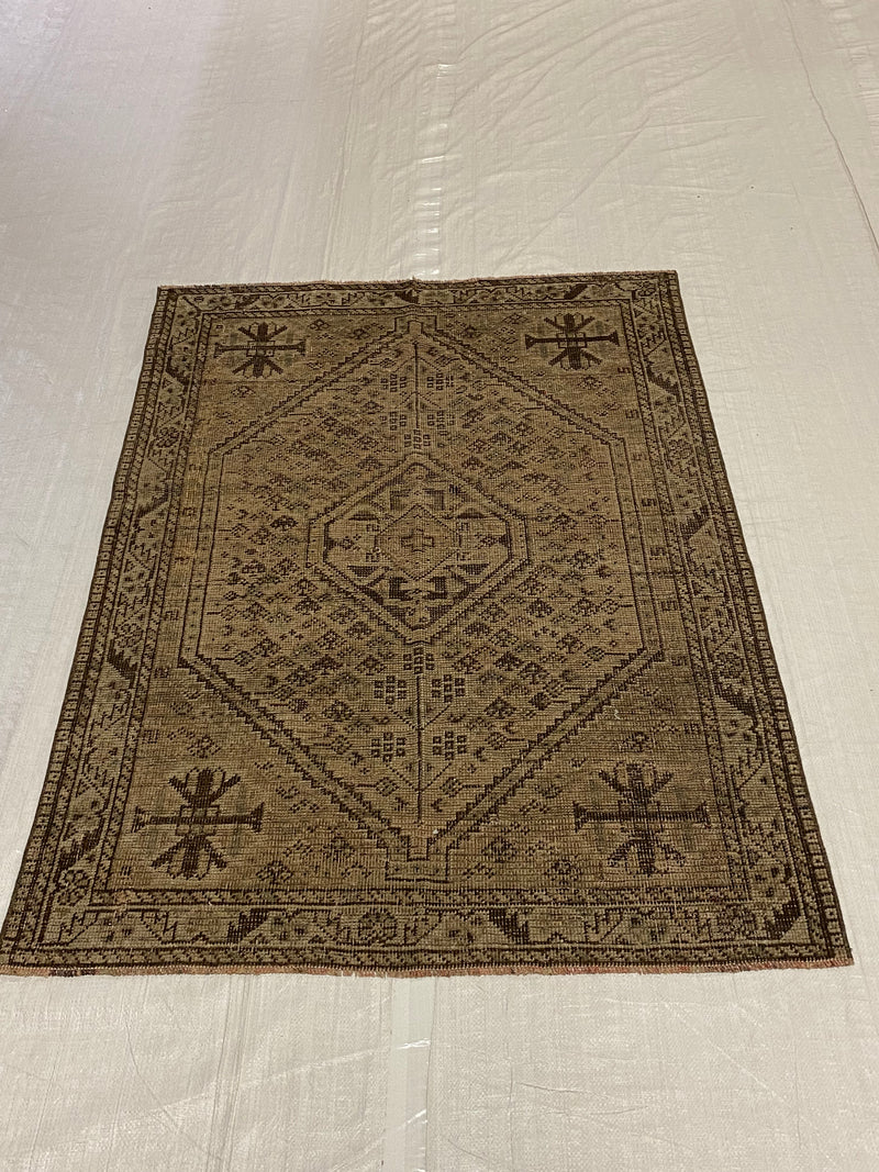 3x5 Beige and Brown Persian Traditional Rug