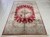 5x8 Red and Off-White Turkish Antep Rug