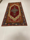 4x9 Red and Blue Turkish Tribal Runner