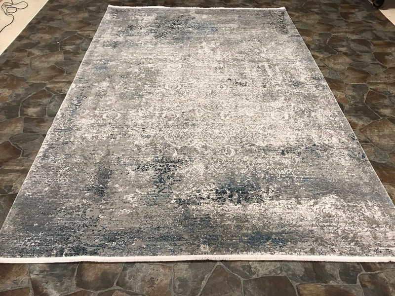 7x10 Blue and Gray Turkish Antep Rug