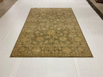 6x8 Green and Gold Turkish Oushak Rug