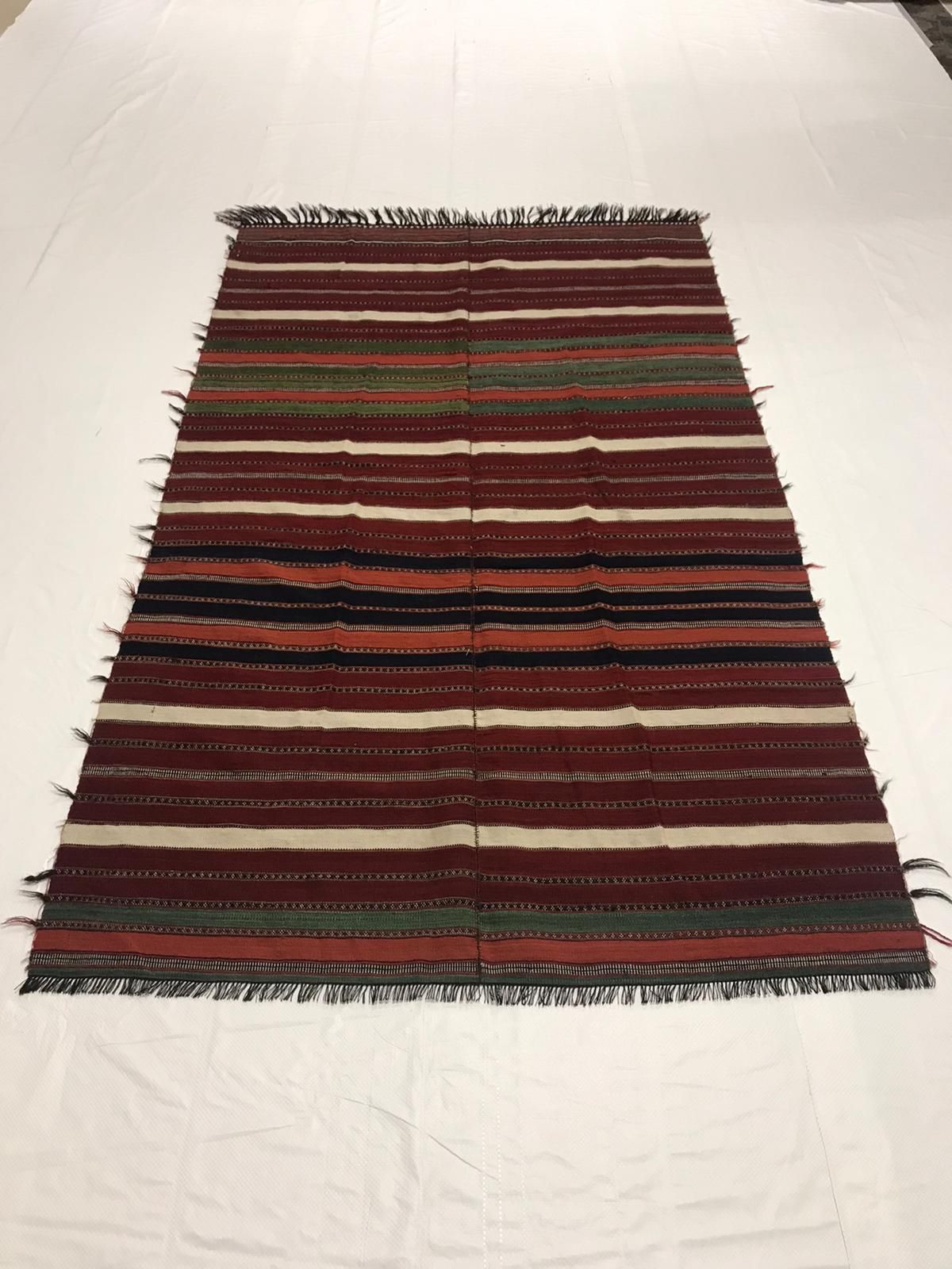 Vintage Handmade 4x7 Multicolor Anatolian Turkish Tribal Distressed Area Rug
