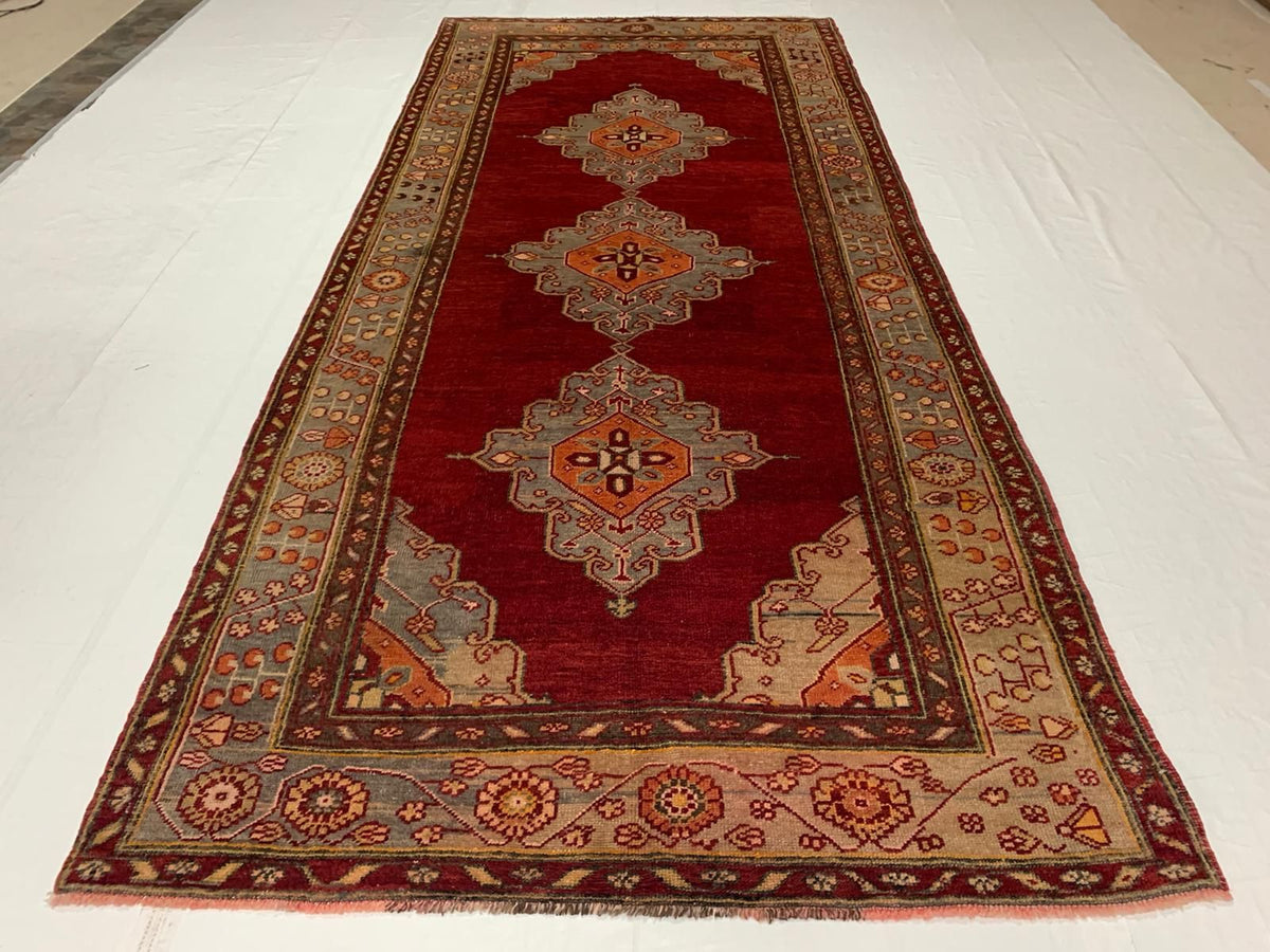 5x11 Red and Blue Anatolian Turkish Tribal Runner