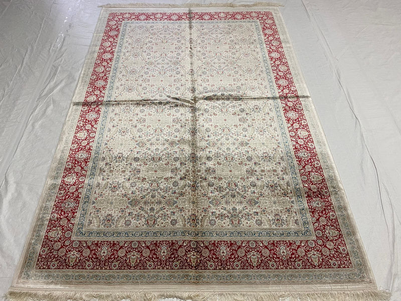 5x8 Gray and Multicolor Turkish Antep Rug