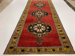 5x13 Gold and Red Turkish Tribal Runner