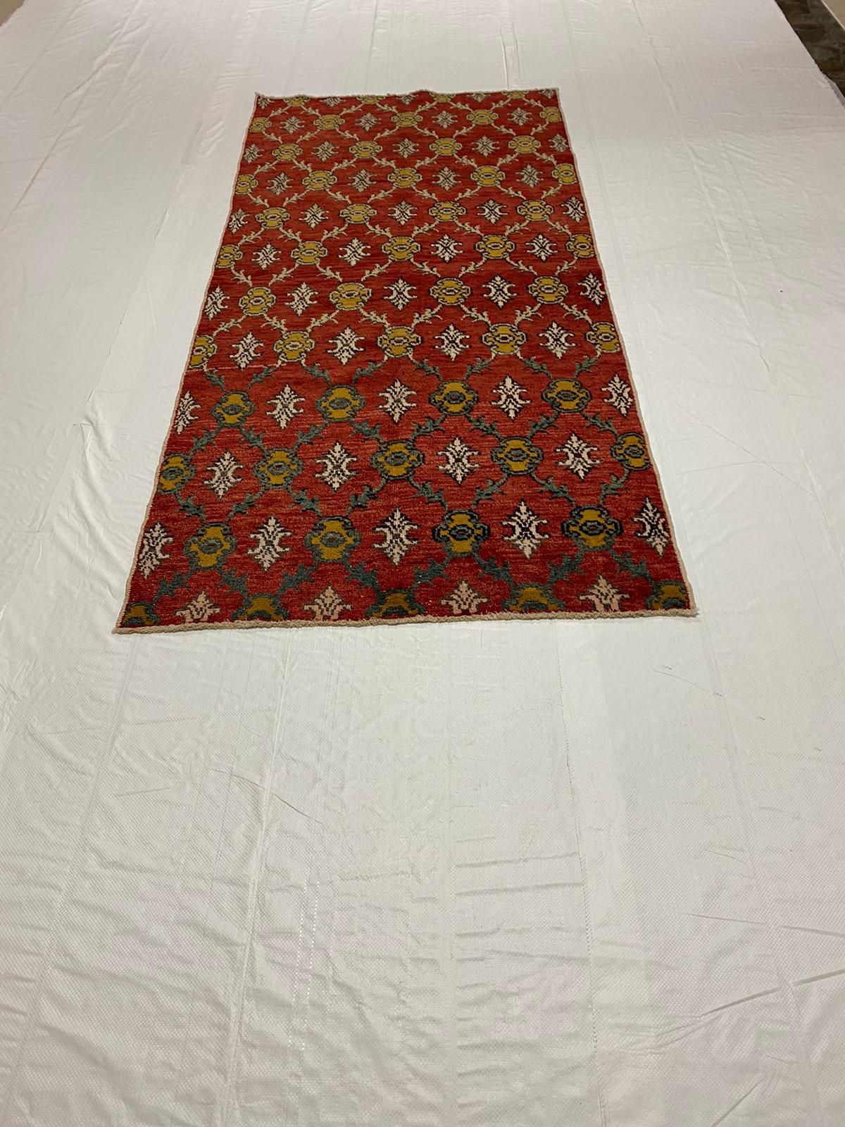 4x8 Red and Gold Turkish Tribal Rug