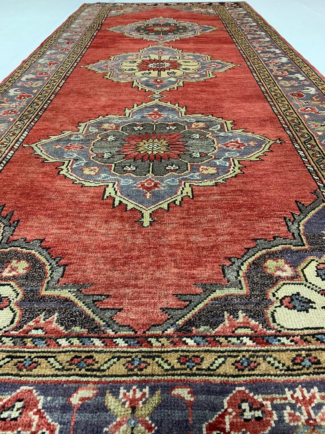 5x11 Red and Gray Turkish Tribal Runner