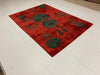 6x8 Green and Red Modern Contemporary Rug