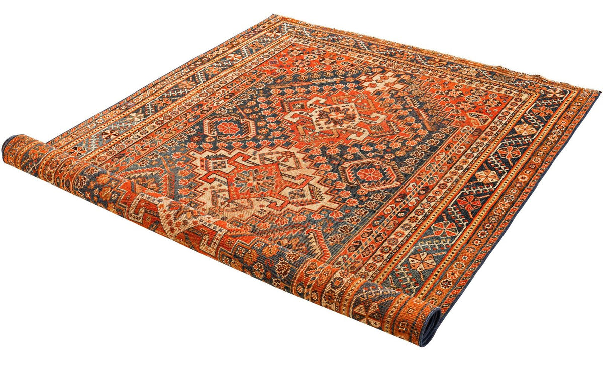 4x7 Brown and Rust Persian Rug