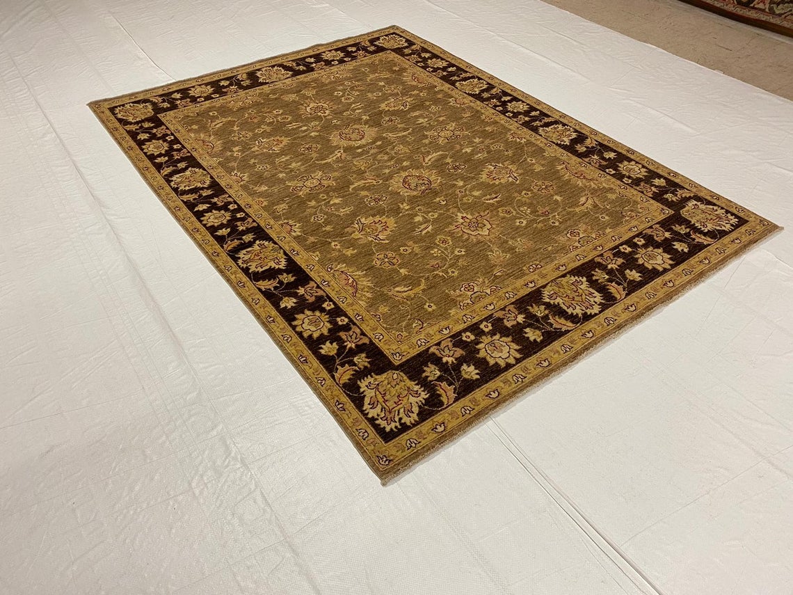 5x8 Gray and Brown Turkish Traditional Rug