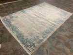 5x8 White and Blue Turkish Antep Rug