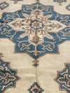 8x11 Blue and Ivory Turkish Tribal Rug