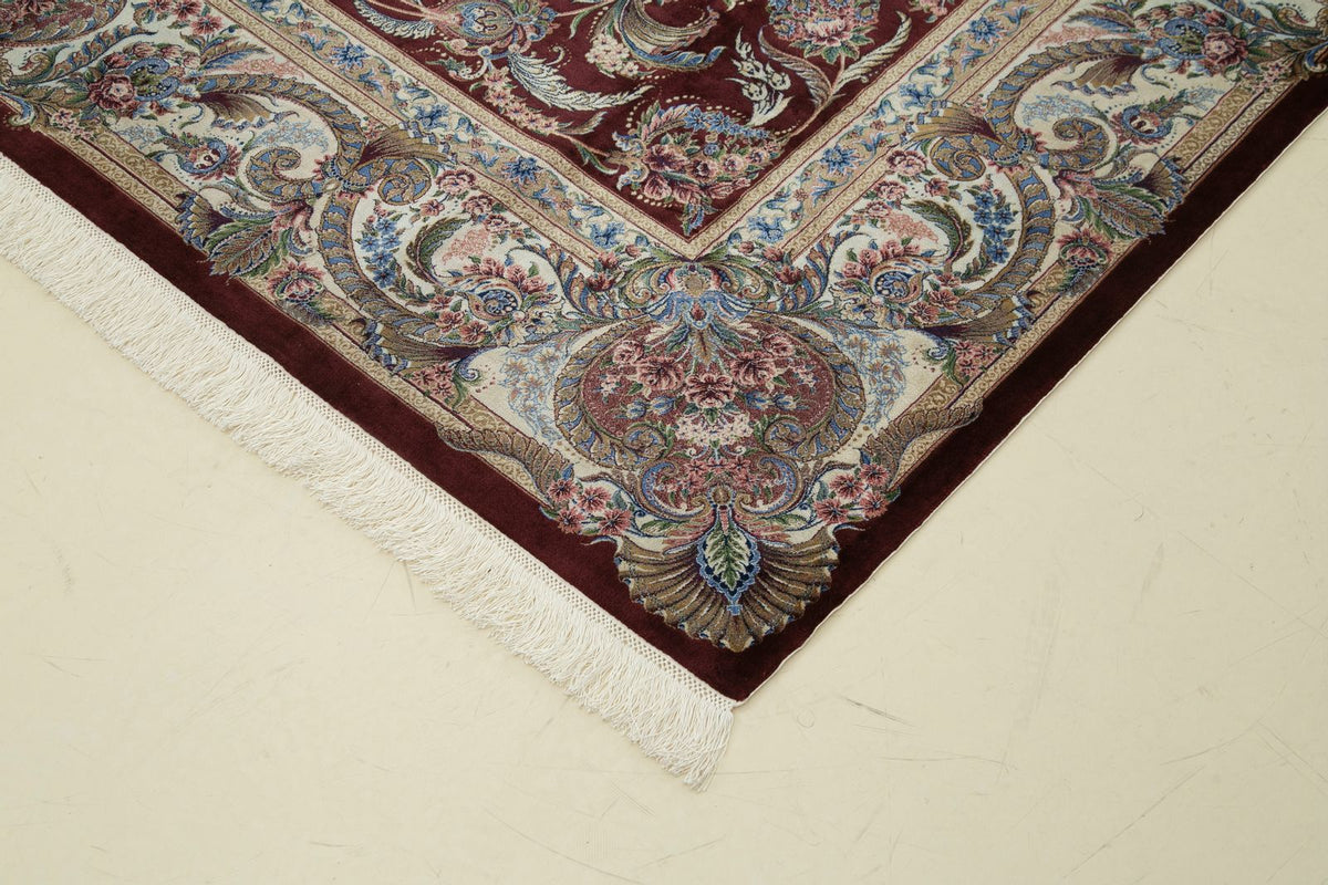 7x10 Red and Ivory Turkish Antep Rug