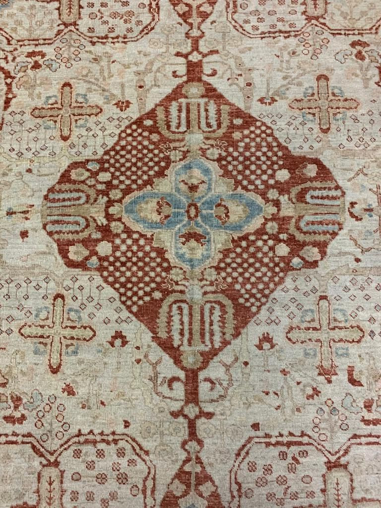 8x10 Blue and Ivory Turkish Oushak Rug