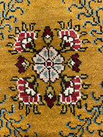 4x9 Gold and Ivory Turkish Tribal Rug