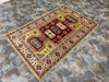 4x6 Green and Ivory Kazak Tribal Rug