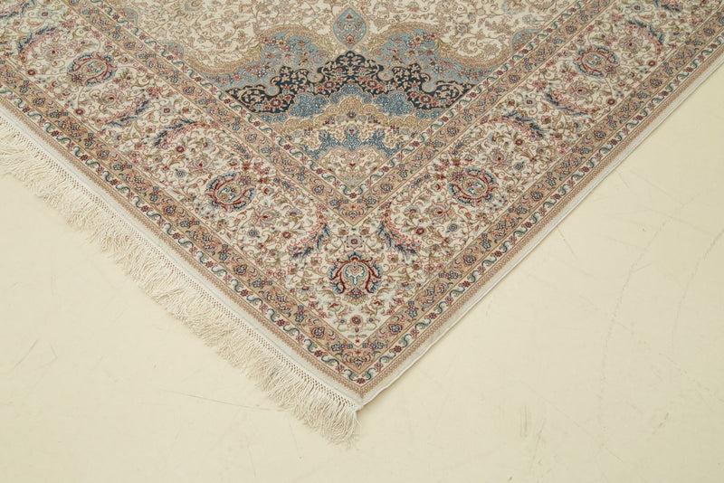 4x8 Blue and Beige Turkish Antep Rug