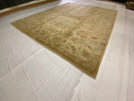 8x10 Gold and Beige Turkish Oushak Rug