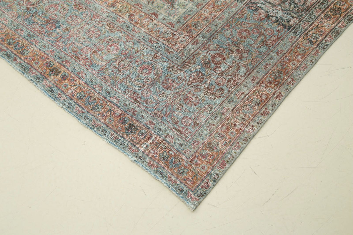 8x12 Pink and Blue Persian Traditional Rug