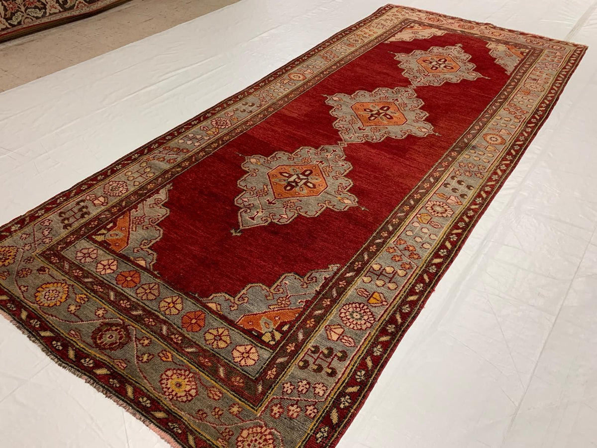 5x11 Red and Blue Anatolian Turkish Tribal Runner