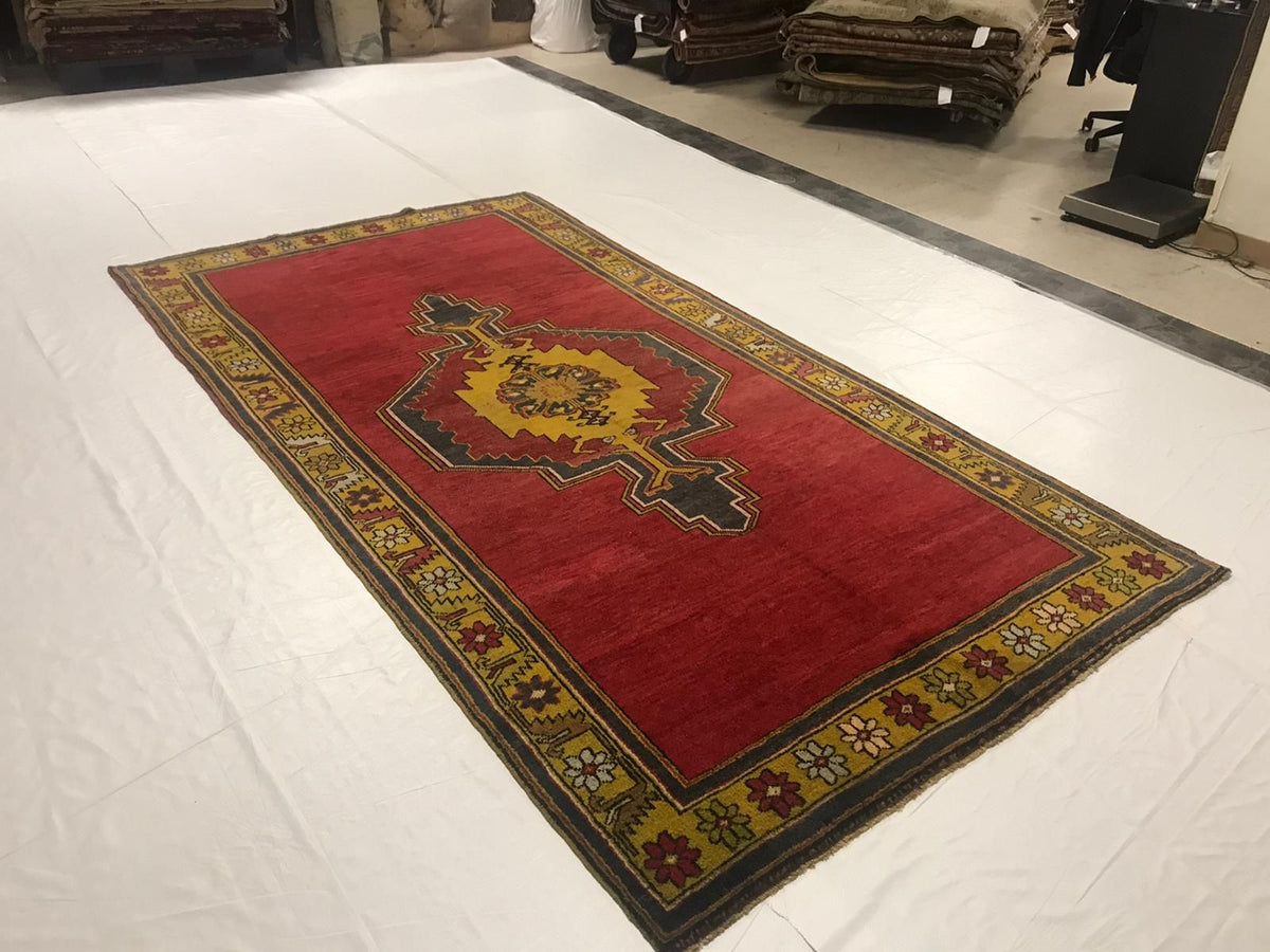 5x10 Red and Gold Turkish Tribal Runner