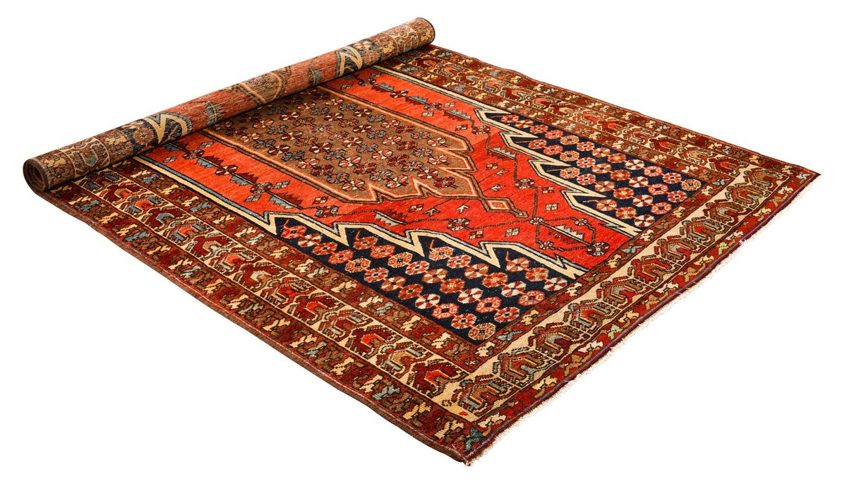 4x6 Brown and Rust Persian Tribal Rug