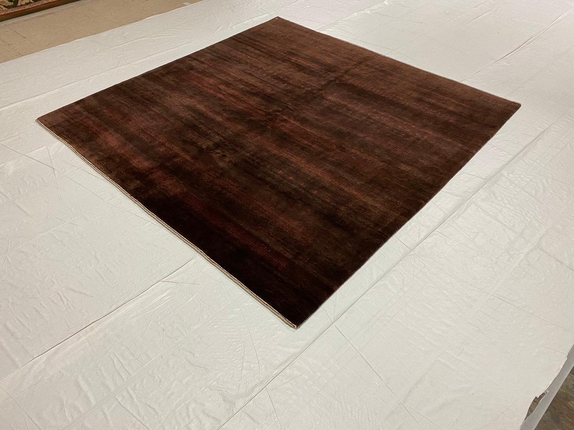 6x6 Brown and Red Modern Contemporary Rug