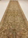 Vintage Handmade 3x13 Gold and Blue Anatolian Turkish Traditional Distressed Area Runner