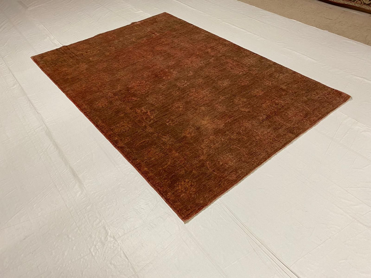 6x9 Rust and Pink Anatolian Traditional Rug