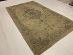 6x11 Ivory and Gray Turkish Tribal Rug