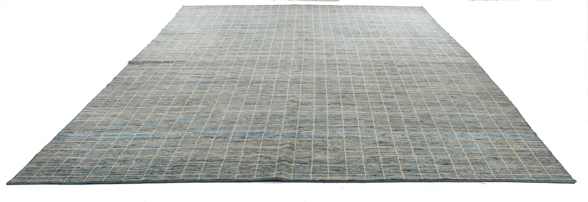 10x14 Blue and Ivory Modern Contemporary Rug