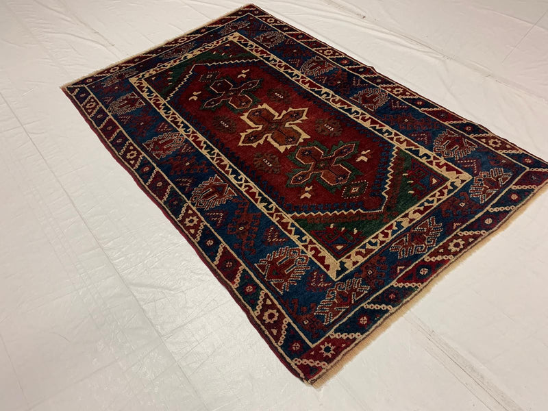10x14 Navy and Red Traditional Rug