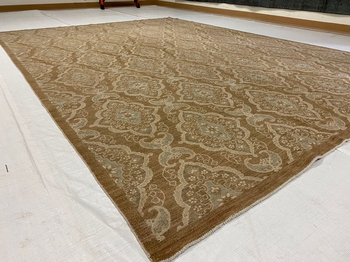 9x12 Brown and Blue Modern Contemporary Rug