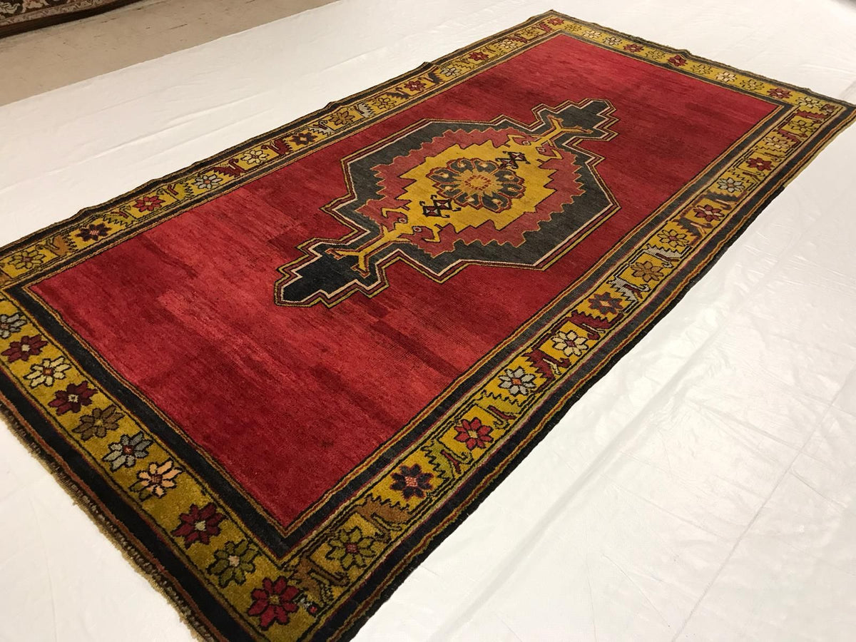 5x10 Red and Gold Turkish Tribal Runner