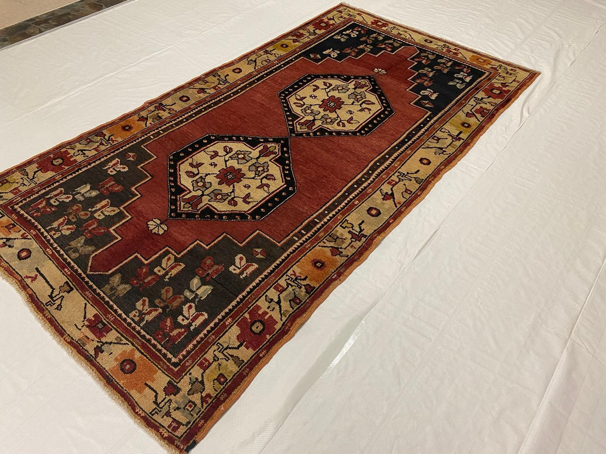 4x8 Rust and Ivory Turkish Tribal Runner
