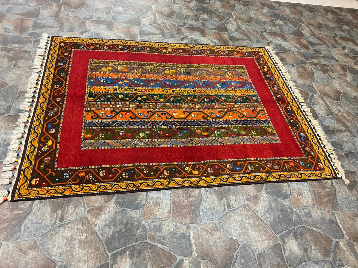 5x7 Multicolor Turkish Tribal Rug