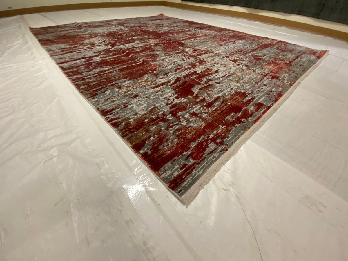 8x10 Red and Gray Turkish Antep Rug