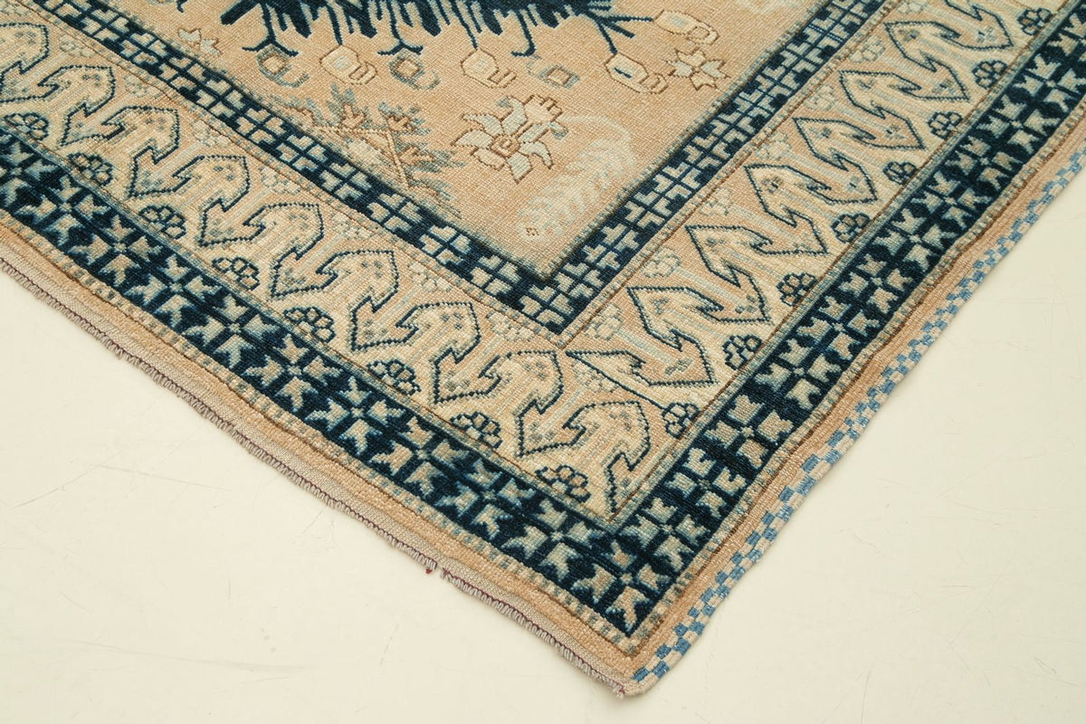 5x6 Pink and Blue Turkish Tribal Rug