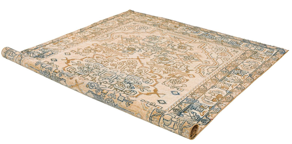 5x7 Blue and Beige Persian Rug