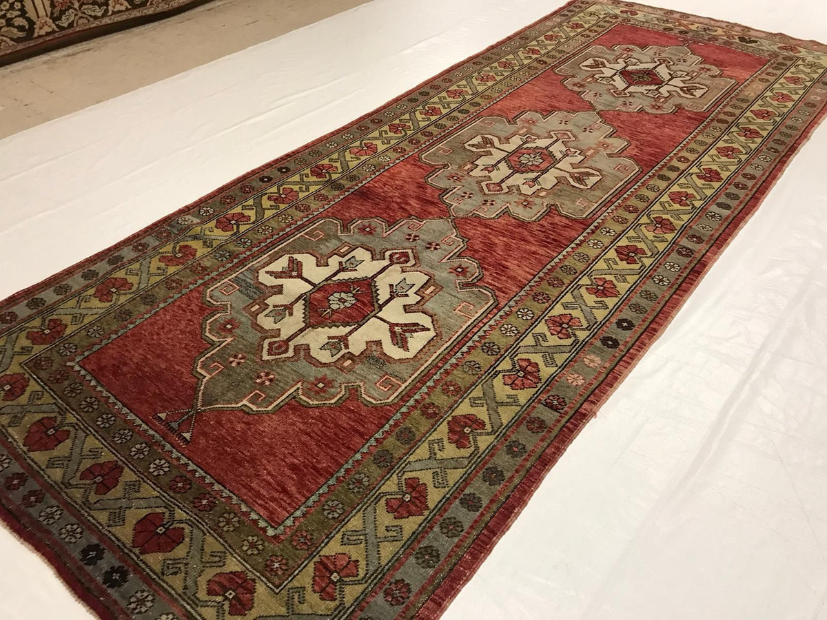 5x12 Rust and Gray Turkish Tribal Runner