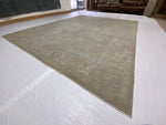 8x10 Beige and Blue Turkish Oushak Rug