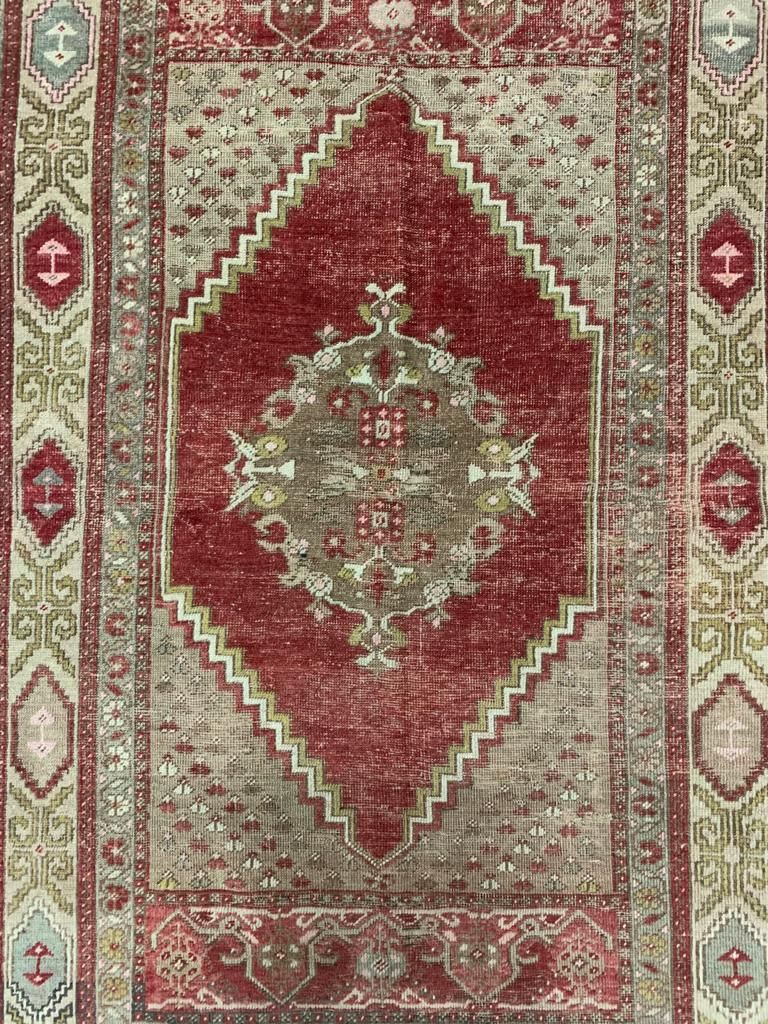3x5 Red and Beige Turkish Tribal Rug
