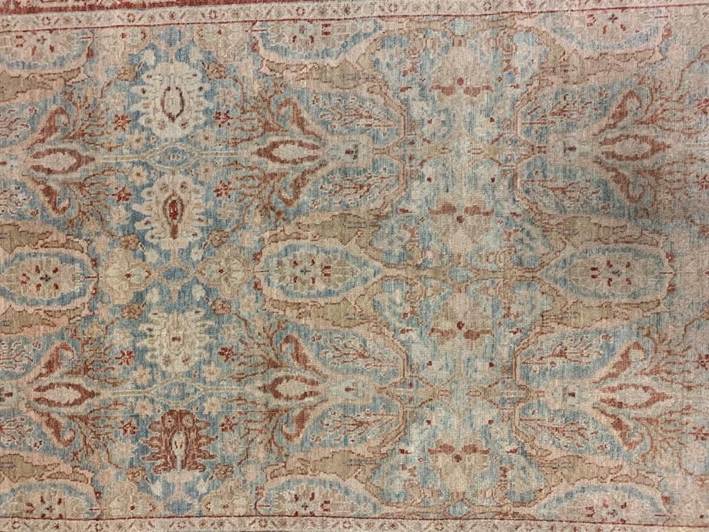 5x7 Blue and Red Turkish Oushak Rug
